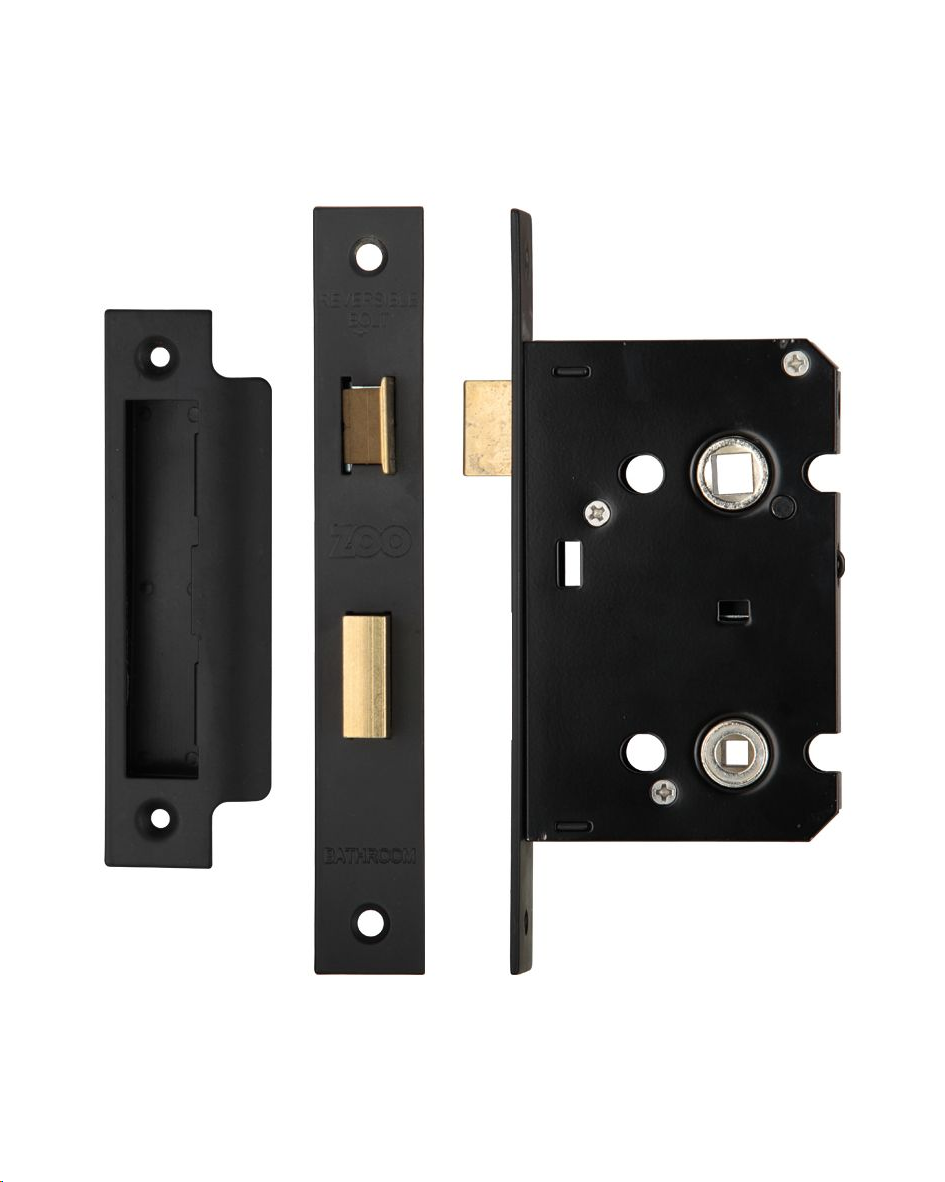 CONTRACT BATHROOM MORTICE SASHLOCK 64MM (2 1/2") BLACK