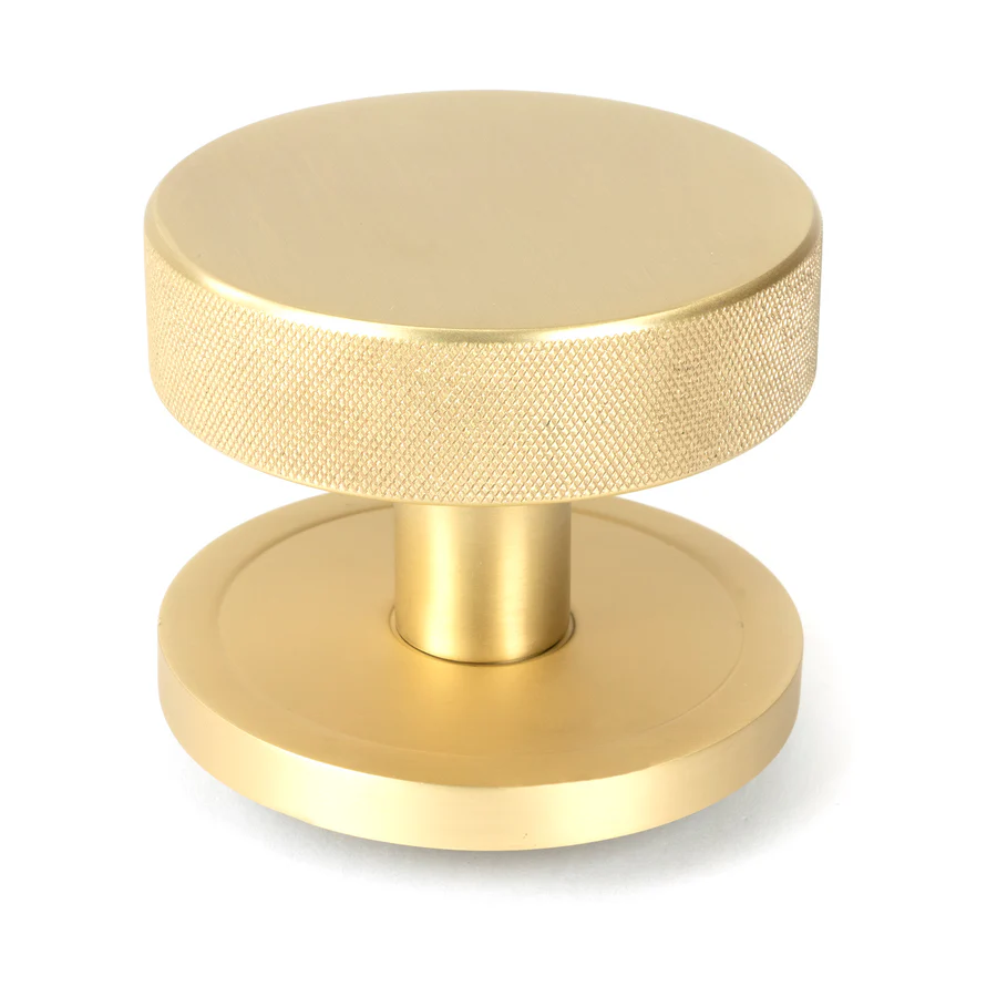 FTA 50908 SATIN BRASS BROMPTON MORTICE/RIM KNOB SET (PLAIN)