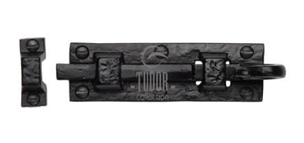 TUDOR STRAIGHT DOOR BOLT 76MM (3") BLACK ANTIQUE