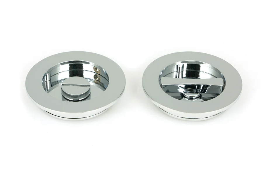 FTA 47189 POLISHED CHROME 60MM PLAIN ROUND PULL - PRIVACY SET