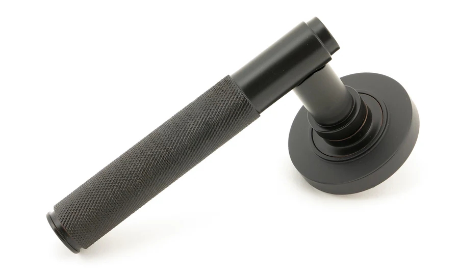 FTA 50099 AGED BRONZE BROMPTON LEVER ON ROSE SET (PLAIN) - UNSPRUNG