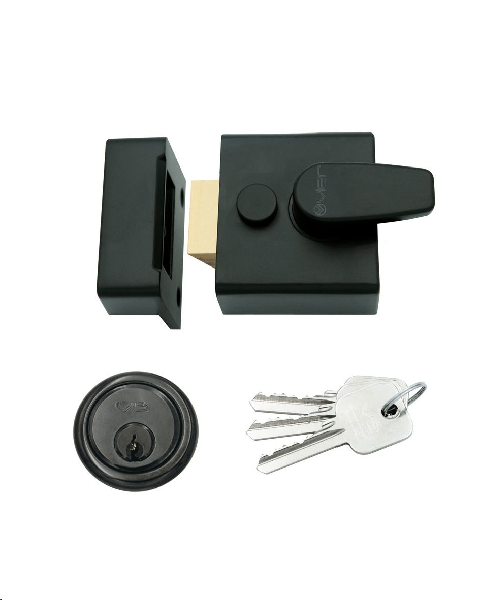 NARROW NIGHTLATCH 40MM BLACK