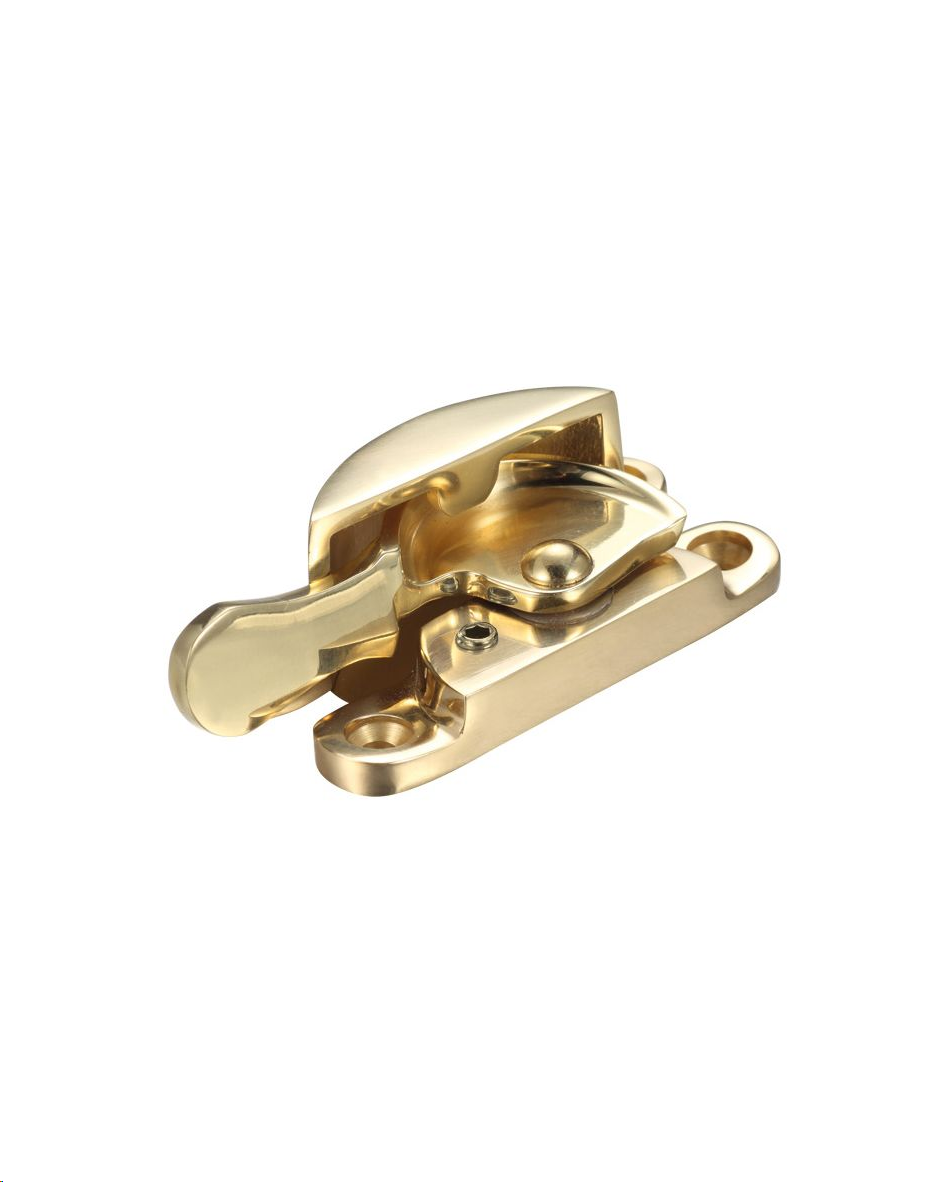 FITCH PATTERN SASH FASTENER (LOCKABLE) POLISHED BRASS