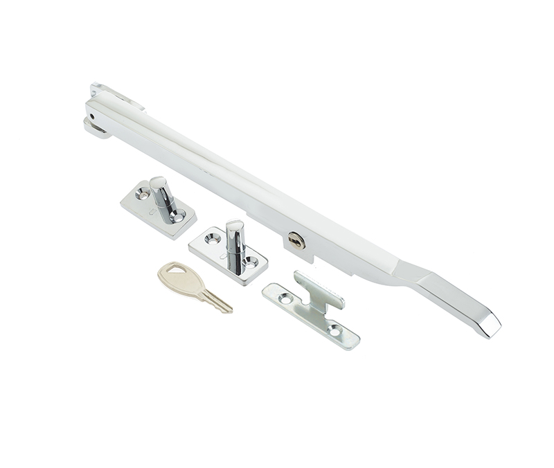 CONTRACT CASEMENT STAY (LOCKABLE) 250MM (10") POLISHED CHROME