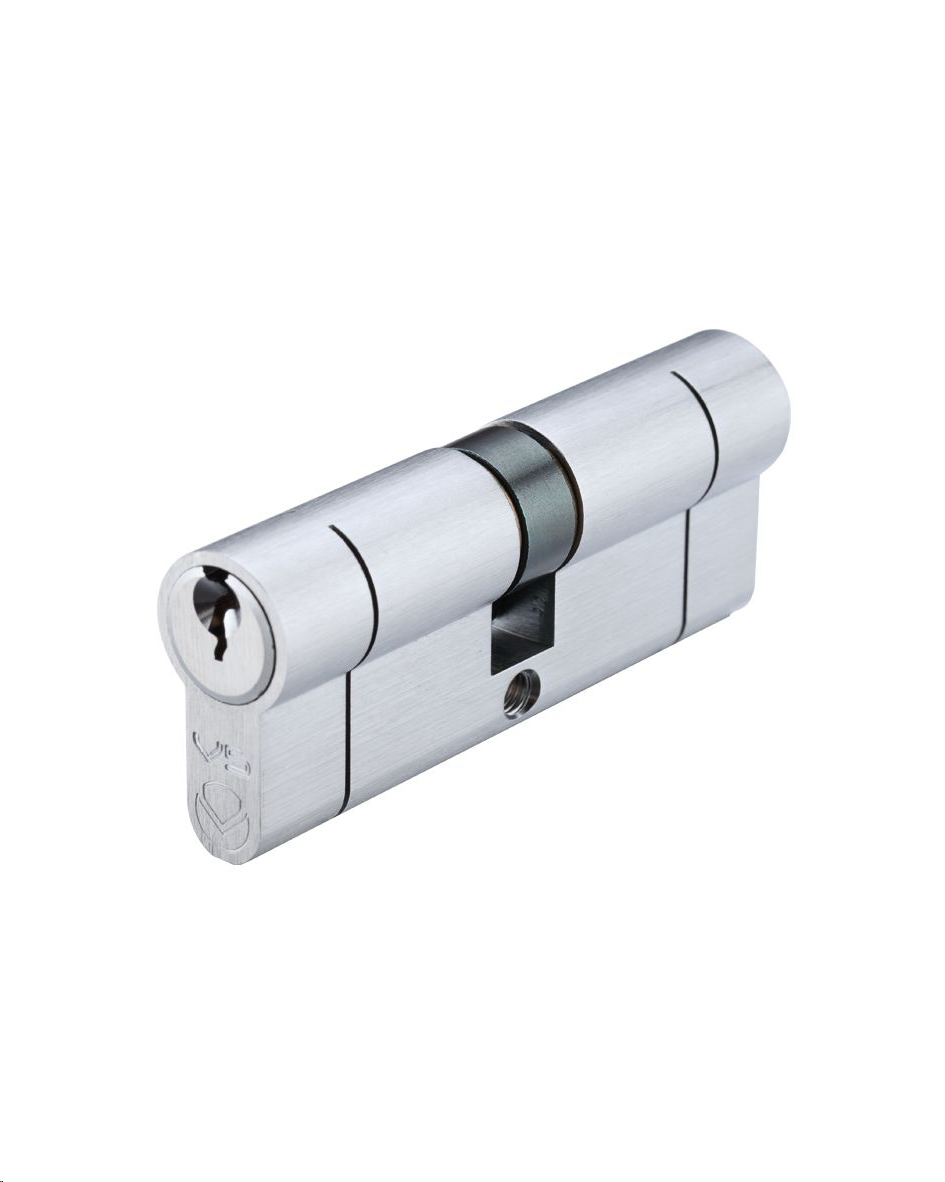 EURO PROFILE 5-PIN DOUBLE CYLINDER  60MM SATIN CHROME