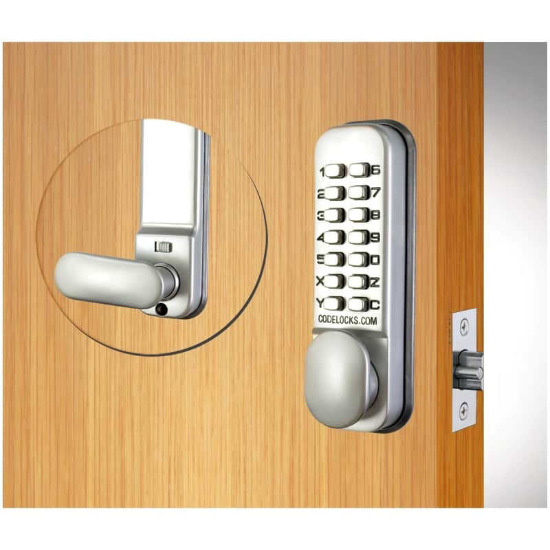 DIGITAL LOCK SATIN CHROME WITH HOLD BACK 