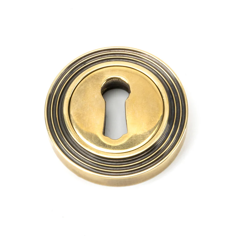 FTA 45685 AGED BRASS ROUND ESCUTCHEON (BEEHIVE)