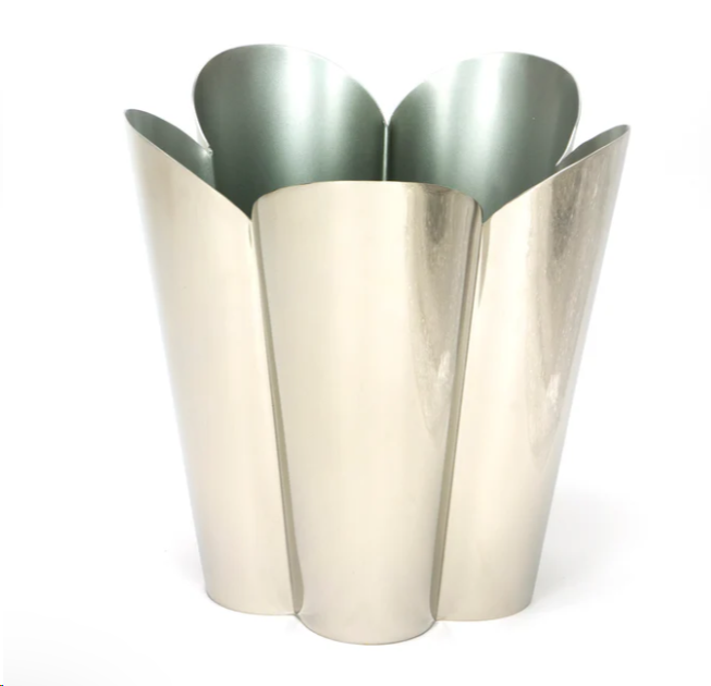 FTA 47124 SMOOTH NICKEL FLORA POT - LARGE