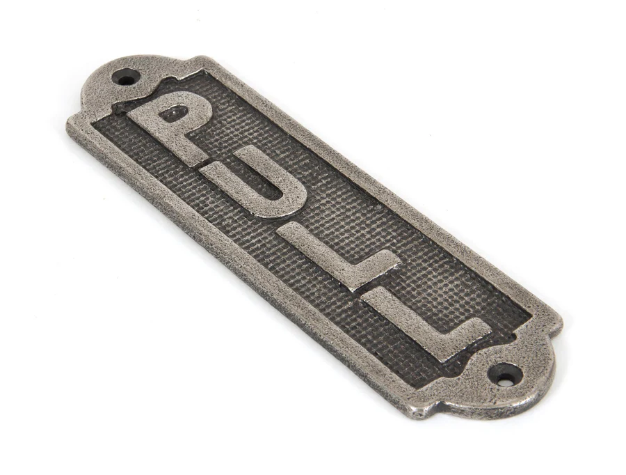 FTA 83684 ANTIQUE PEWTER PULL SIGN