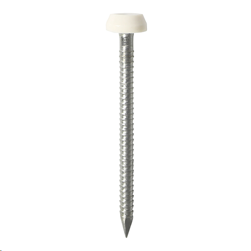 A4 STAINLESS STEEL POLYMER HEADED PINS WHITE 40MM