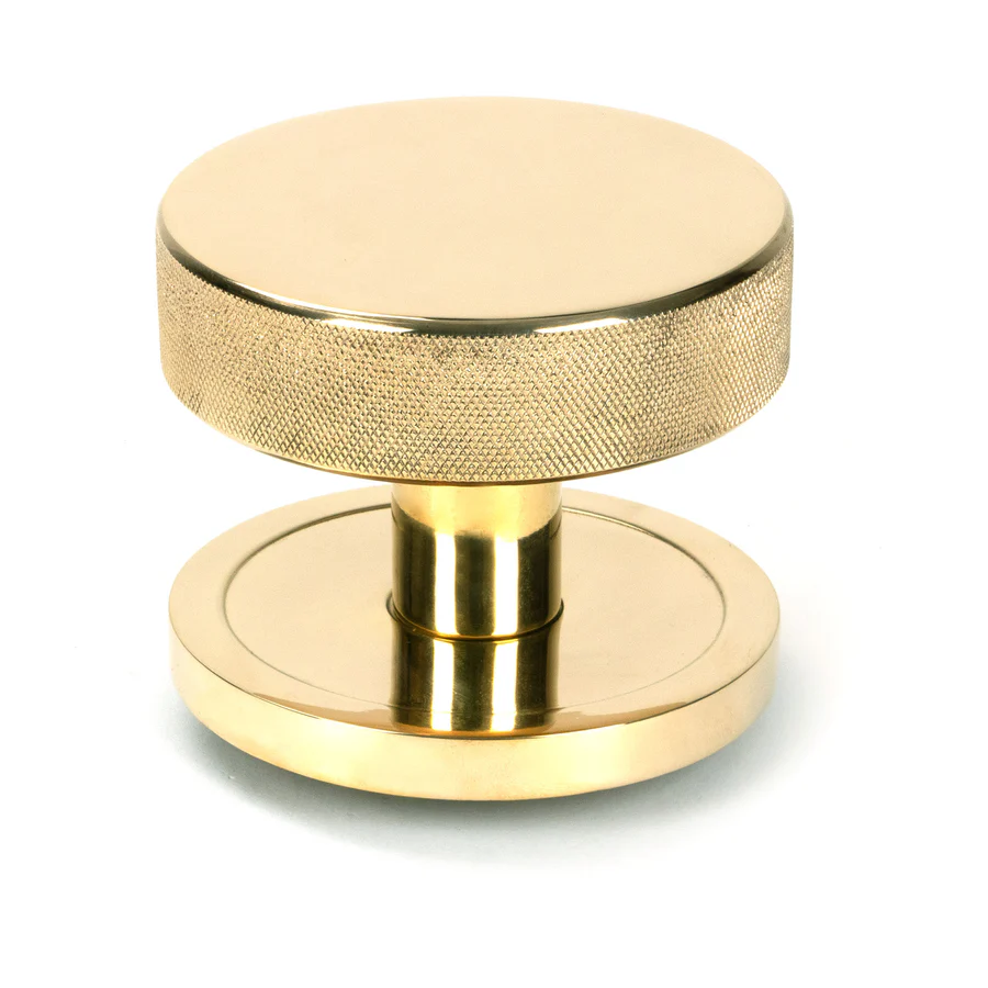 FTA 46790 POLISHED BRONZE BROMPTON MORTICE/RIM KNOB SET (PLAIN)