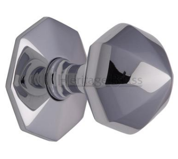 CENTRE DOOR KNOB FACETED 57MM POLISHED CHROME