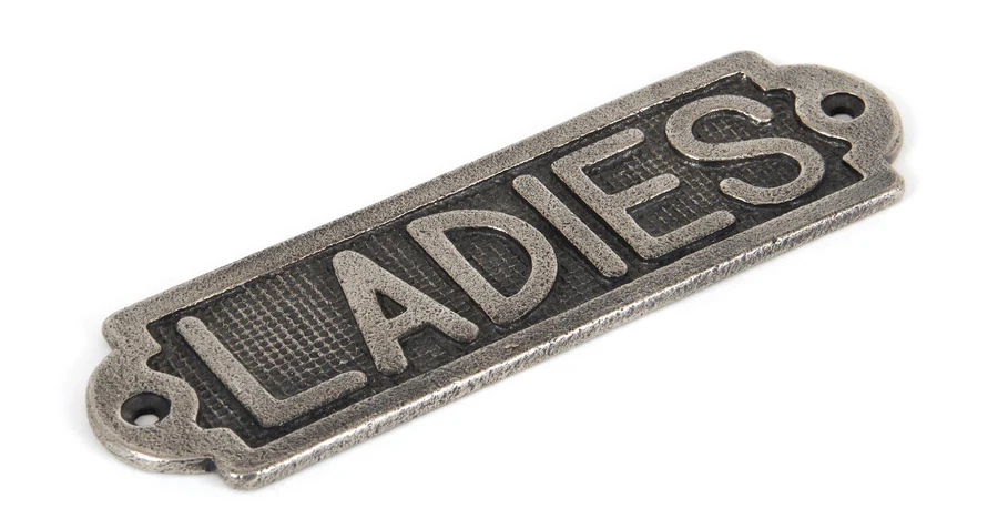 FTA 83685 ANTIQUE PEWTER LADIES SIGN