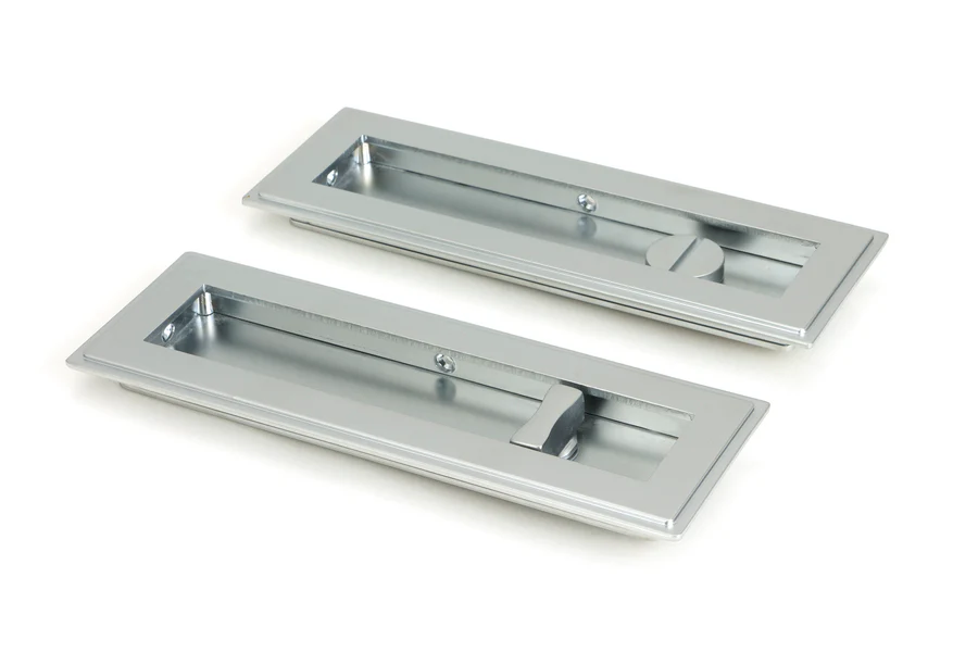 FTA 50640 SATIN CHROME 175MM ART DECO RECTANGULAR PULL - PRIVACY SET