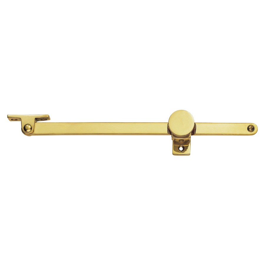 VICTORIAN SCREW DOWN CASEMENT STAY 254MM (10") POLISHED BRASS