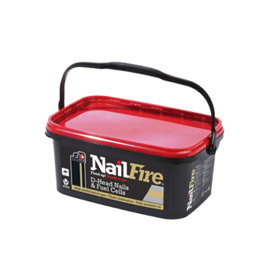NAILFIRE 1ST FIX STAINLESS STEEL RING NAIL & FUEL HANDIPACK 65MM (TUB OF 1000)