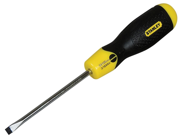 STANLEY CUSHION GRIP SCREWDRIVER SLOTTED FLARED 6.5X150MM
