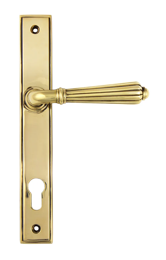 FTA 45314 AGED BRASS HINTON SLIMLINE LEVER ESPAG. LOCK SET