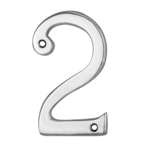 ARCHITECTURAL FACE-FIX NUMERAL 76MM (3") NO.2 POLISHED CHROME