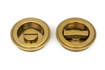FTA 48325 AGED BRASS 75MM ART DECO ROUND PULL - PRIVACY SET