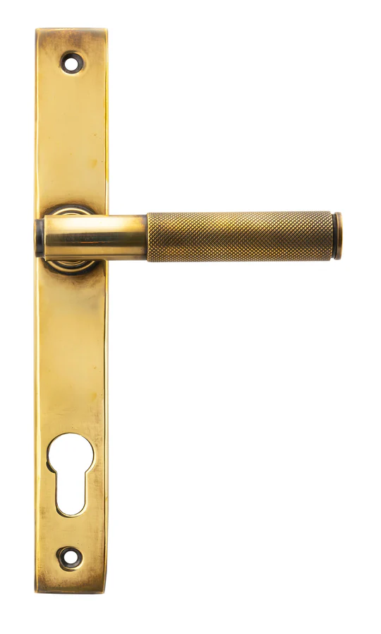 FTA 45499 AGED BRASS BROMPTON SLIMLINE LEVER ESPAG. LOCK SET