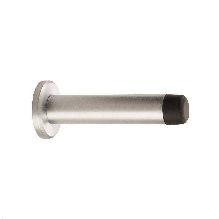 CYLINDER DOOR STOP WITH CONCEALED-FIX ROSE  81MM SATIN CHROME