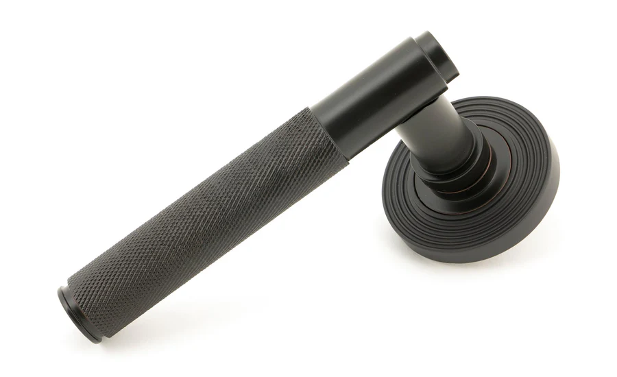 FTA 50101 AGED BRONZE BROMPTON LEVER ON ROSE SET (BEEHIVE) - UNSPRUNG