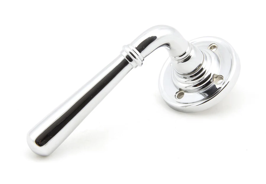 FTA 50093 POLISHED CHROME NEWBURY LEVER ON ROSE SET - UNSPRUNG