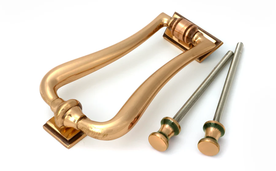 FTA 91945 POLISHED BRONZE SLIMLINE ART DECO DOOR KNOCKER