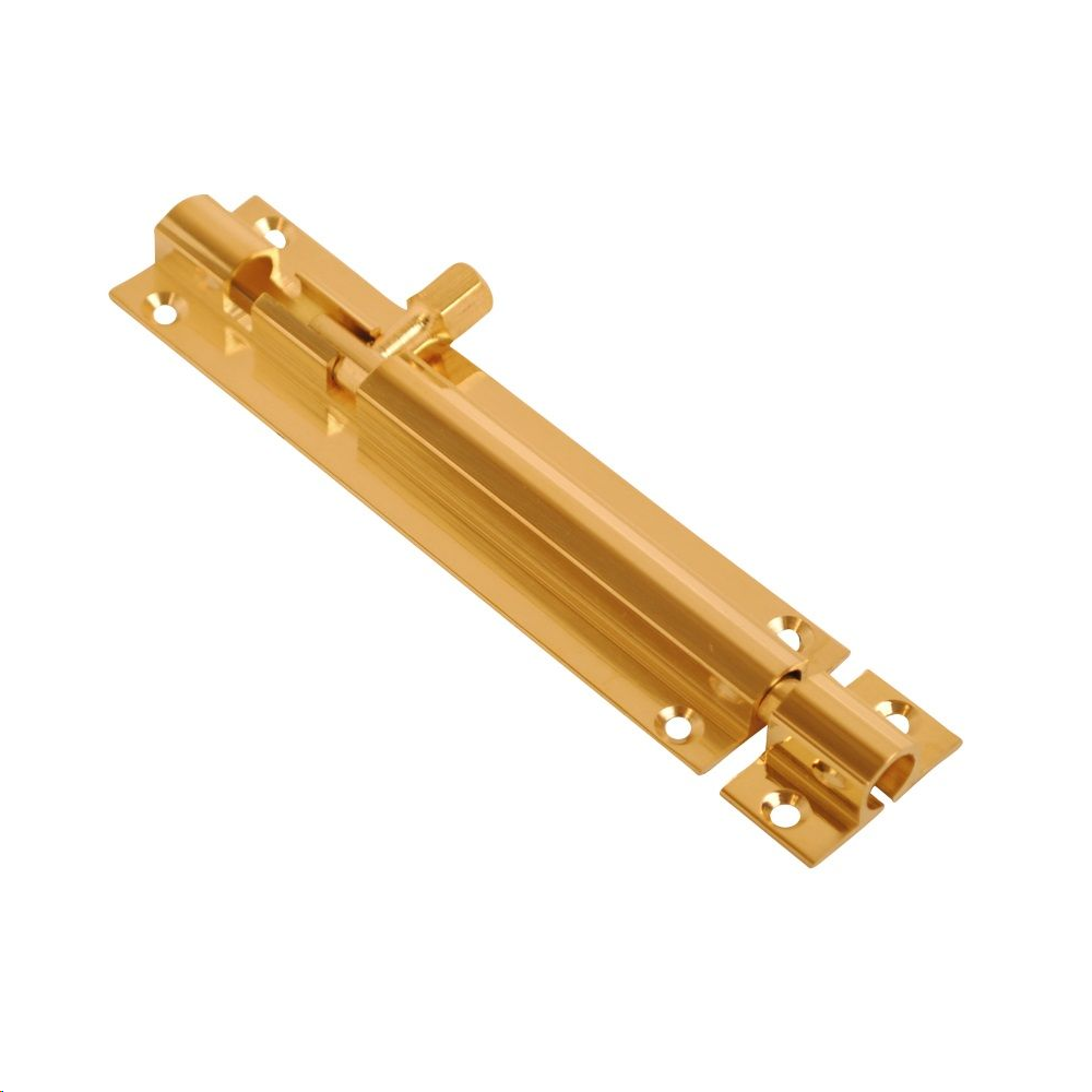 STRAIGHT BARREL BOLT  50MM X 25MM (2" X 1") POLISHED BRASS