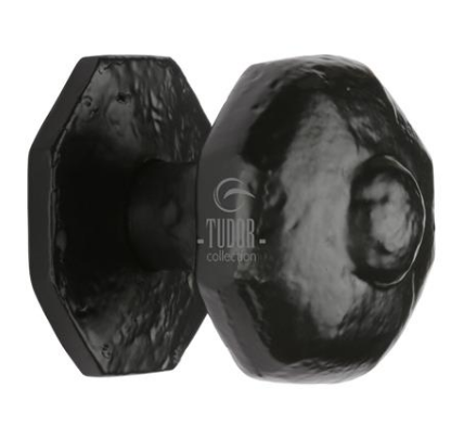 CENTRE DOOR KNOB OCTAGONAL 63MM BLACK ANTIQUE