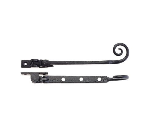 CURLY TAIL CASEMENT STAY 203MM (8") BLACK ANTIQUE