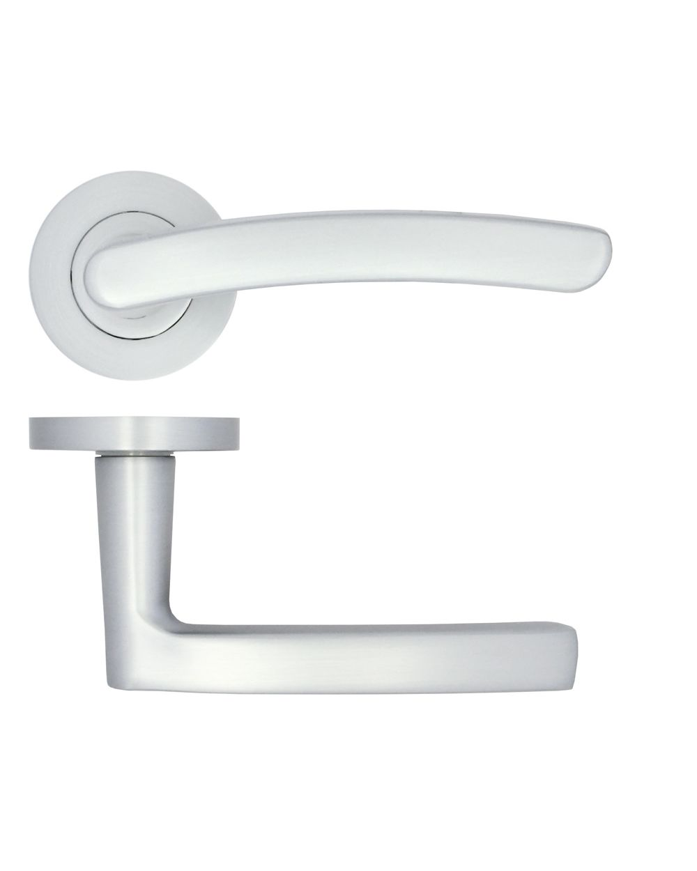 SANTIAGO LEVER ON ROSE SATIN CHROME