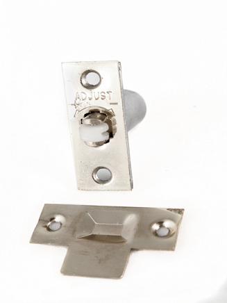 ADJUSTABLE ROLLER LATCH (NYLON WHEEL) BRASS PLATED