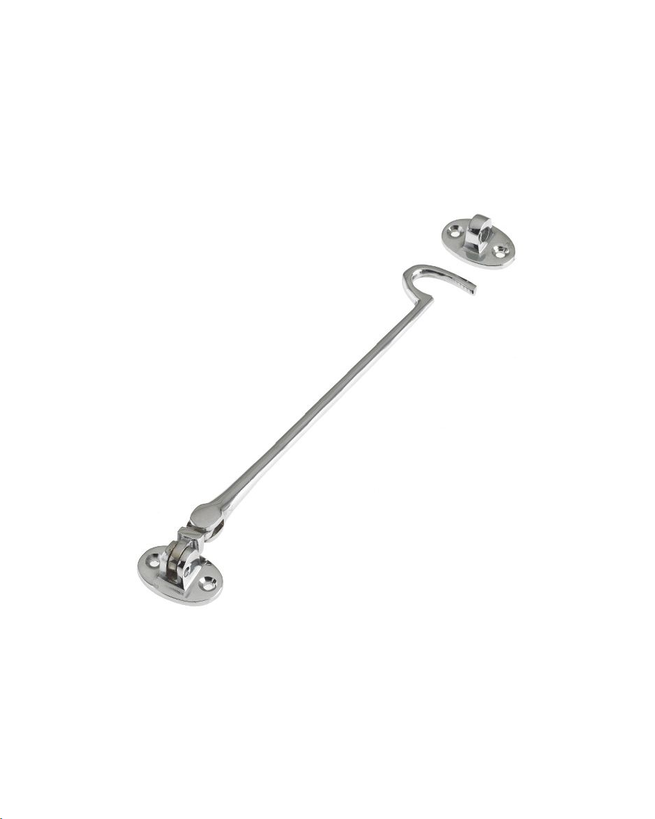 CABIN HOOK SILENT PATTERN 250MM (10") POLISHED CHROME