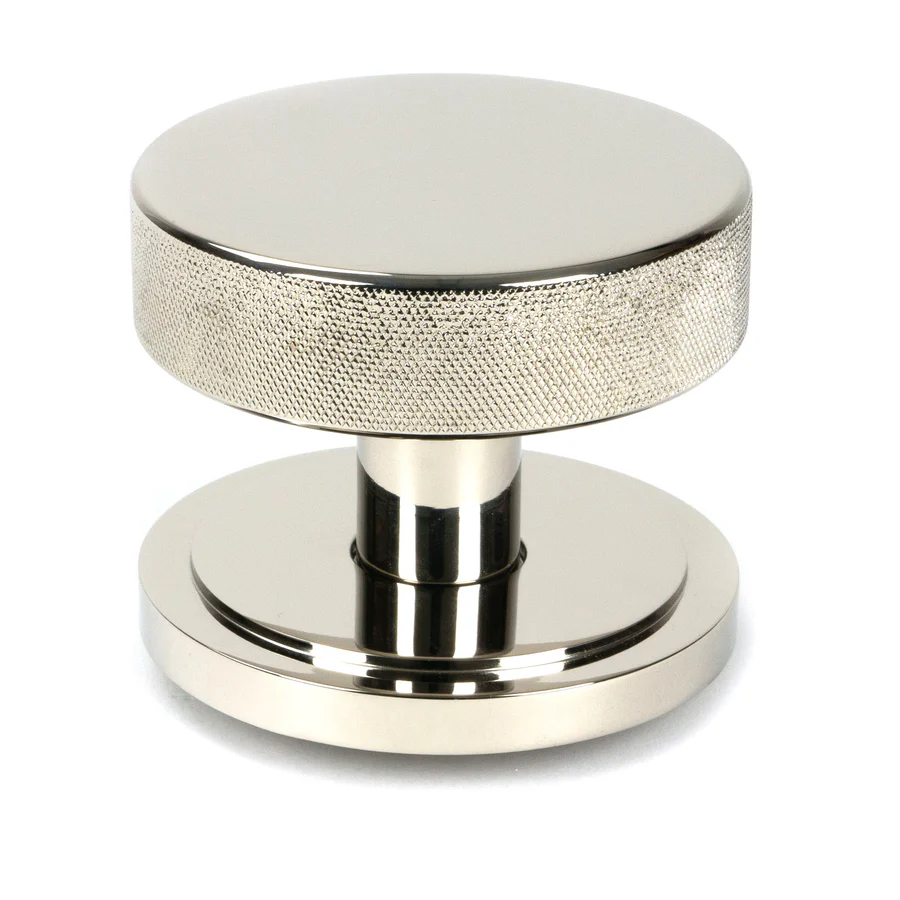 FTA 46783 POLISHED NICKEL BROMPTON MORTICE/RIM KNOB SET (ART DECO)