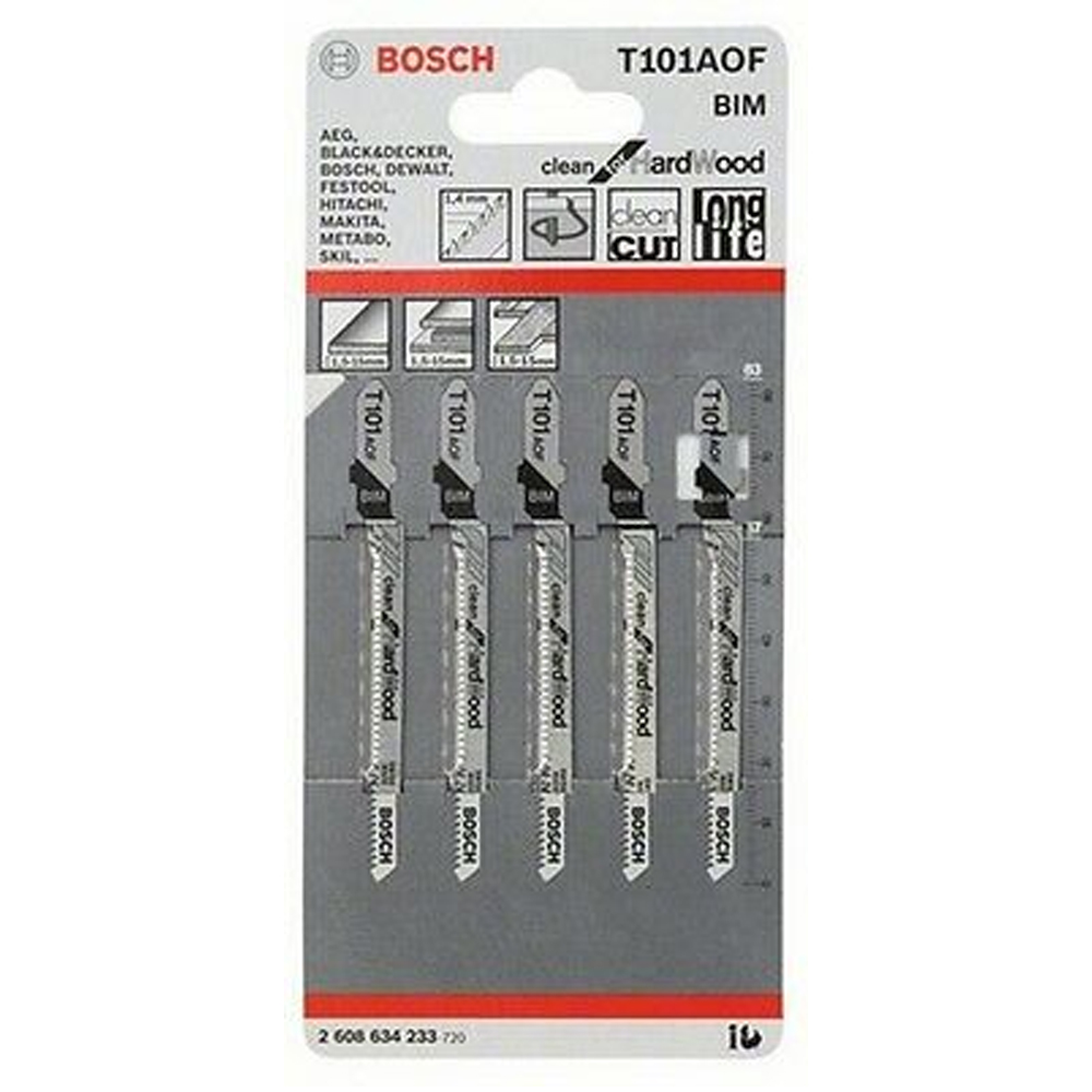 JIGSAW BLADES - CLEAN FOR HARDWOOD T101AOF (PACK OF 5)