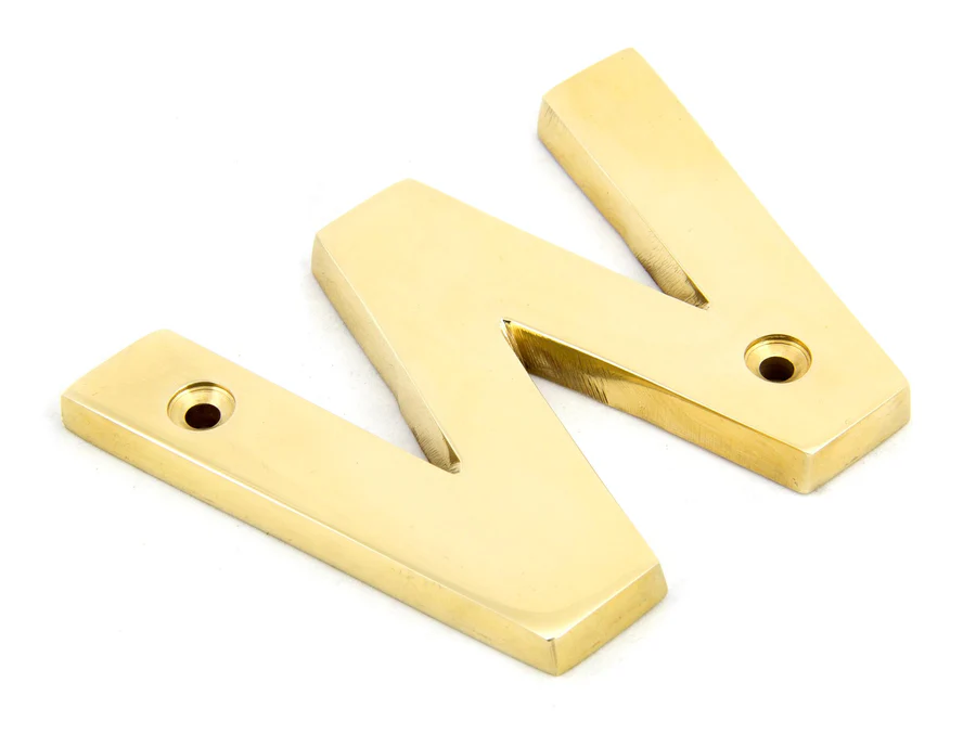 FTA 83801W POLISHED BRASS LETTER W