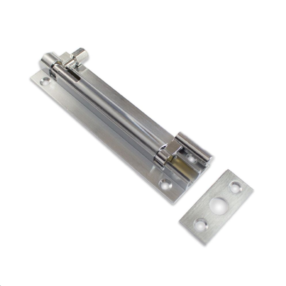 NECKED BARREL BOLT  50MM X 25MM (2" X 1") SATIN CHROME