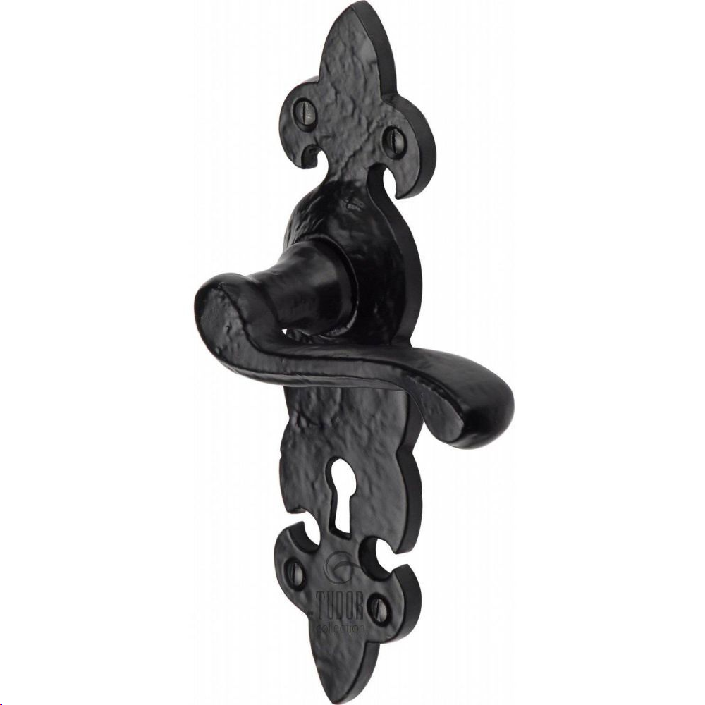 FLEUR-DE-LYS LEVER LOCK BLACK ANTIQUE