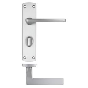 LEON LEVER ON PLATE BATHROOM SATIN CHROME