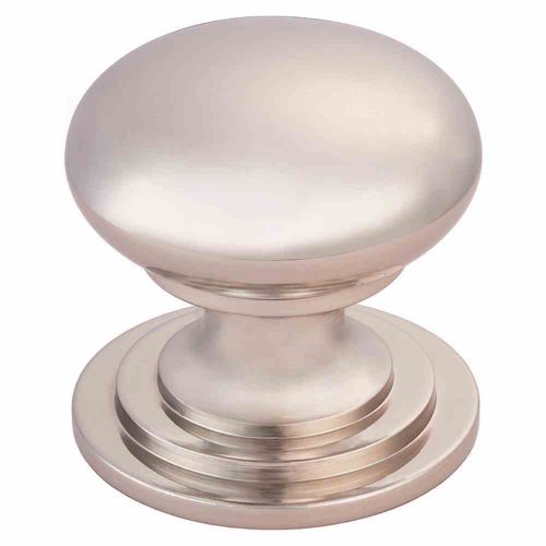 VICTORIAN CUPBOARD KNOB (ONE PIECE WITH FIXED ROSE) 32MM SATIN NICKEL