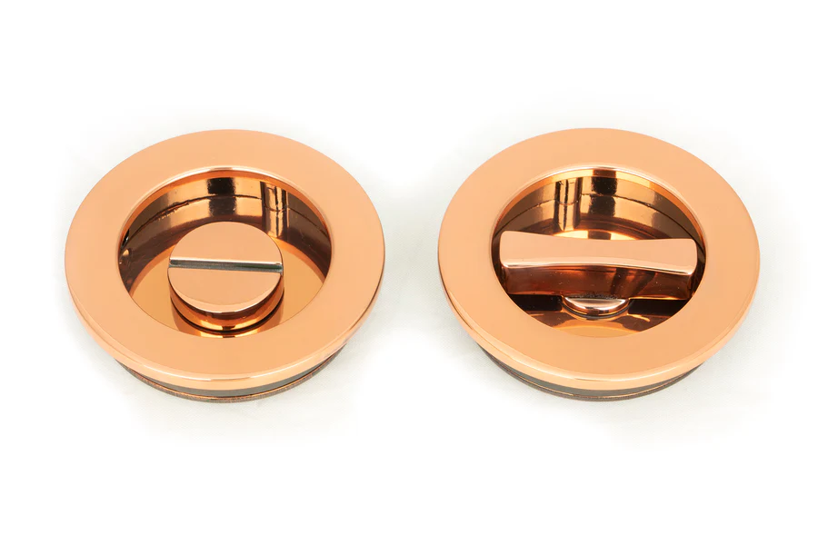 FTA 50148 POLISHED BRONZE 60MM PLAIN ROUND PULL - PRIVACY SET