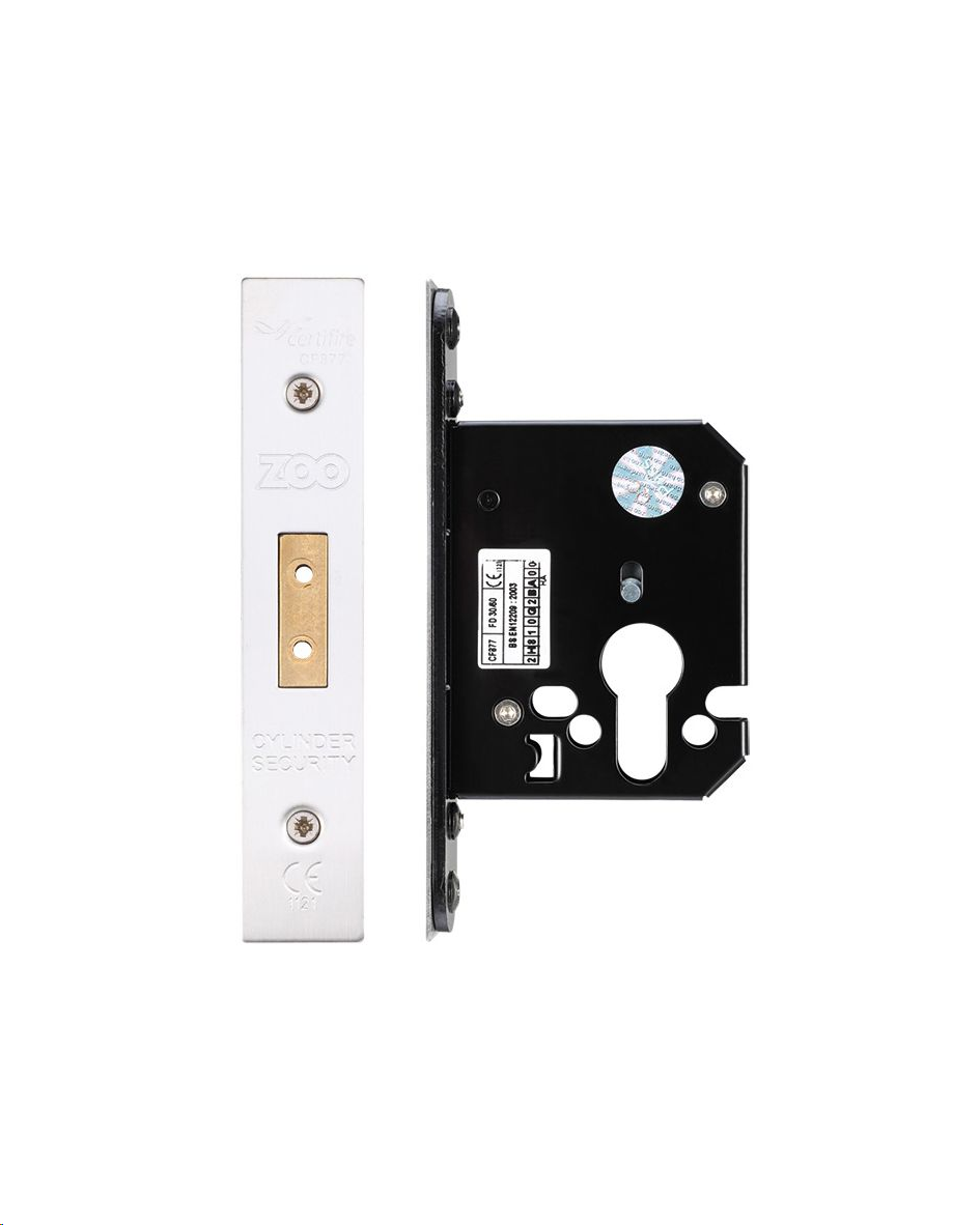 EURO PROFILE MORTICE DEADLOCK 64MM (2 1/2") SATIN STAINLESS STEEL