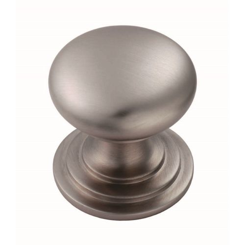 VICTORIAN CUPBOARD KNOB (ONE PIECE WITH FIXED ROSE) 32MM SATIN CHROME
