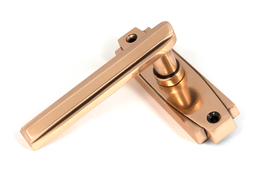 FTA 51196 POLISHED BRONZE ART DECO LEVER ON ROSE SET