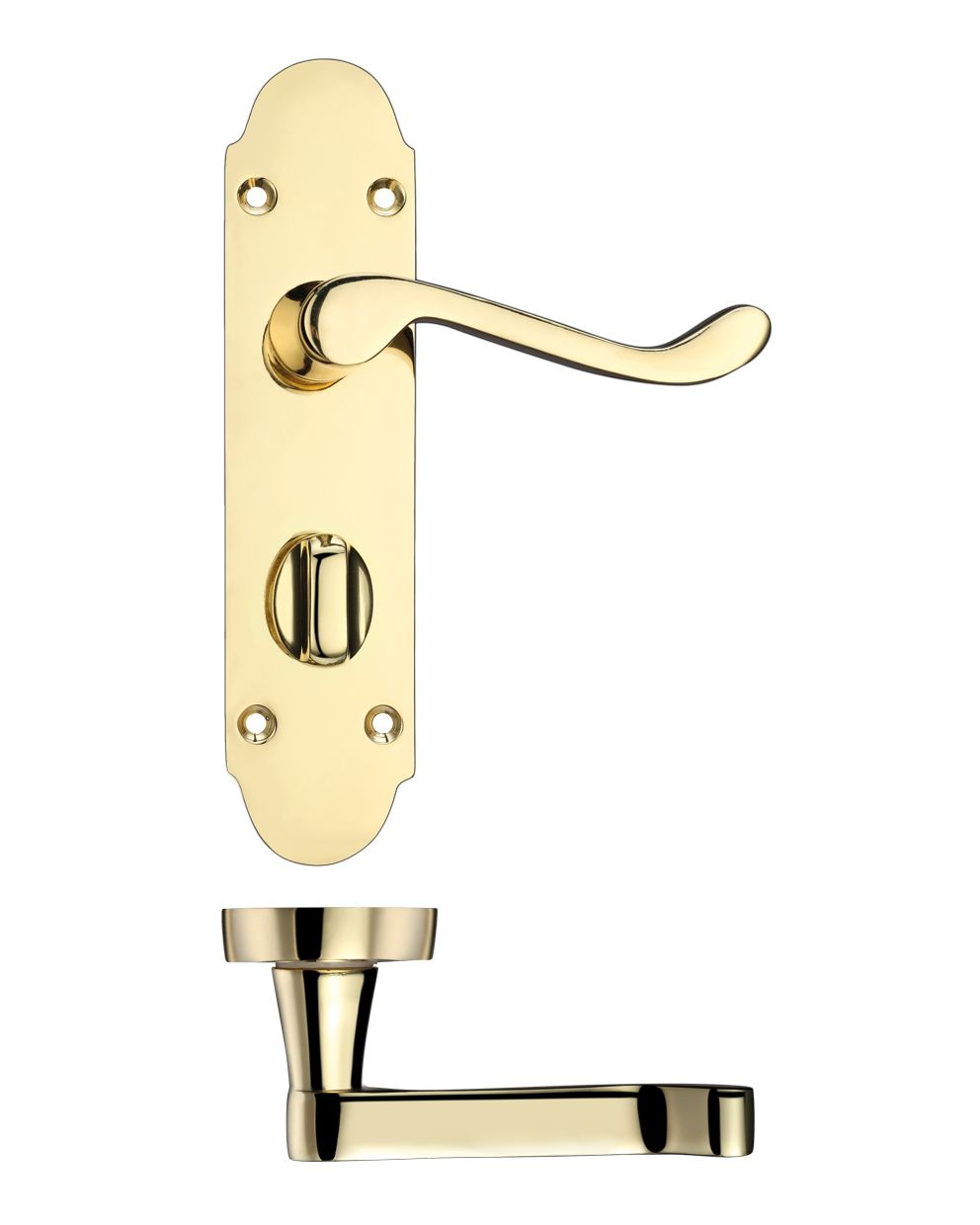 PROJECT OXFORD LEVER BATHROOM ON PLATE POLISHED BRASS