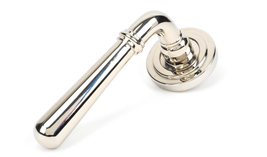 FTA 46058 POLISHED NICKEL NEWBURY LEVER ON ROSE SET (ART DECO)