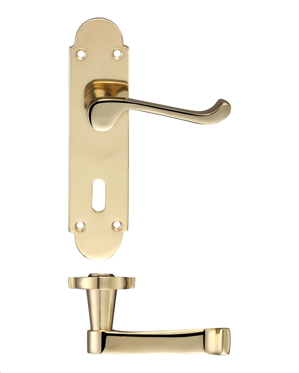 PROJECT OXFORD LEVER LOCK ON PLATE POLISHED BRASS