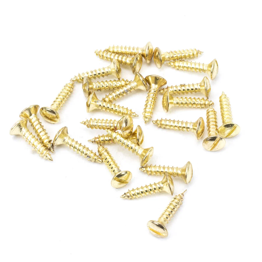 FTA 91268 POLISHED BRASS SS 8X1&frac12; COUNTERSUNK RAISED HEAD SCREWS (25)